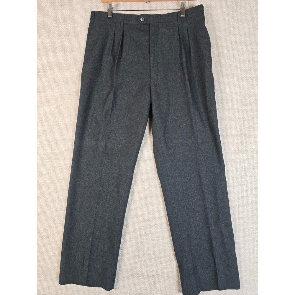 Gallery by Haggar Mens Pleated Dress Pants Charcoal Gray 34x30 Vintage